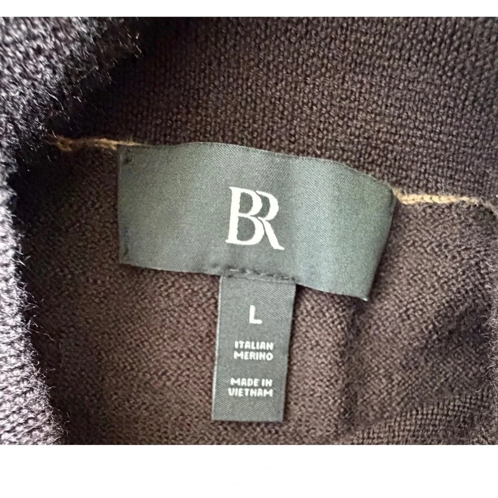 Banana Republic Merino Wool Turtleneck L Sweater Chocolate Brown Classic Preppy